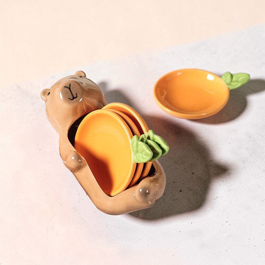 Ceramic Sauce Dish Set – Cute Animal Dip Bowls