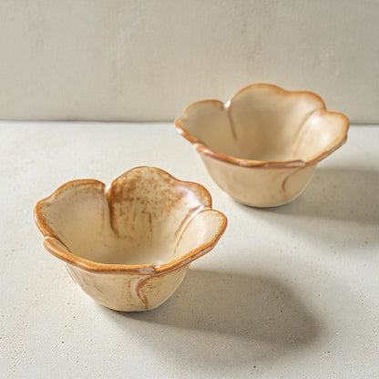 Style Retro Flower-Shaped Ceramic Sauce Dish