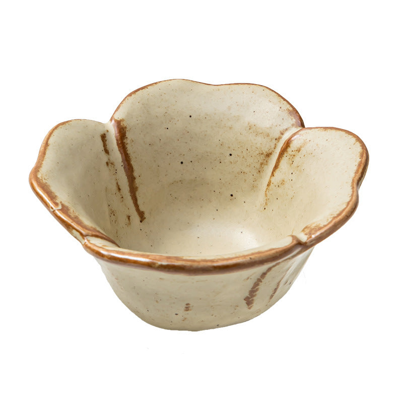 Style Retro Flower-Shaped Ceramic Sauce Dish