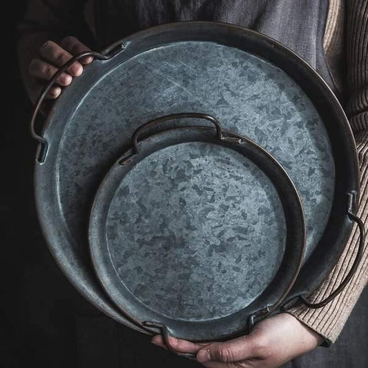 Retro Metal Plate With Handles