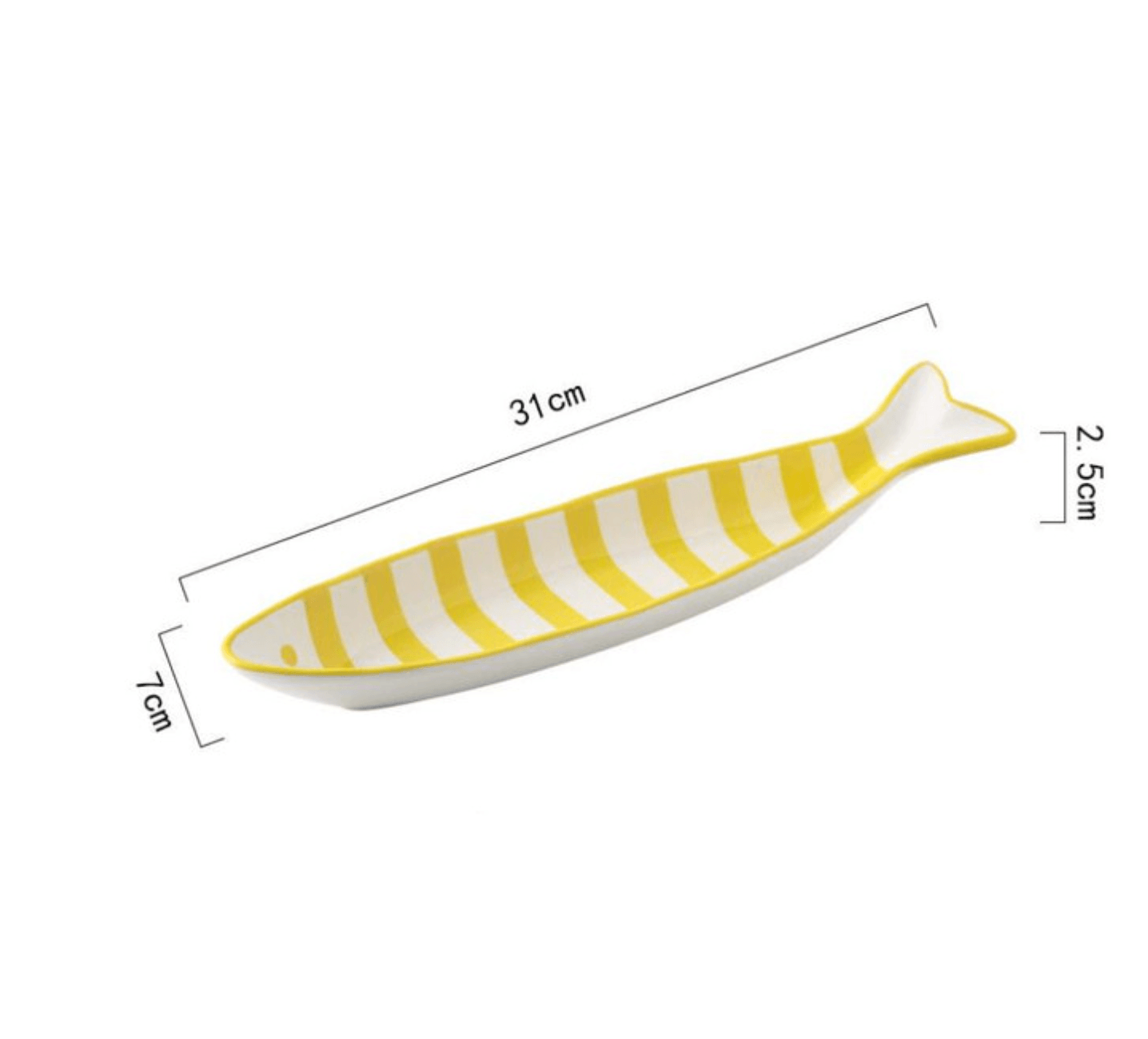 Hand Printed Fish Shape Ceramic Plate