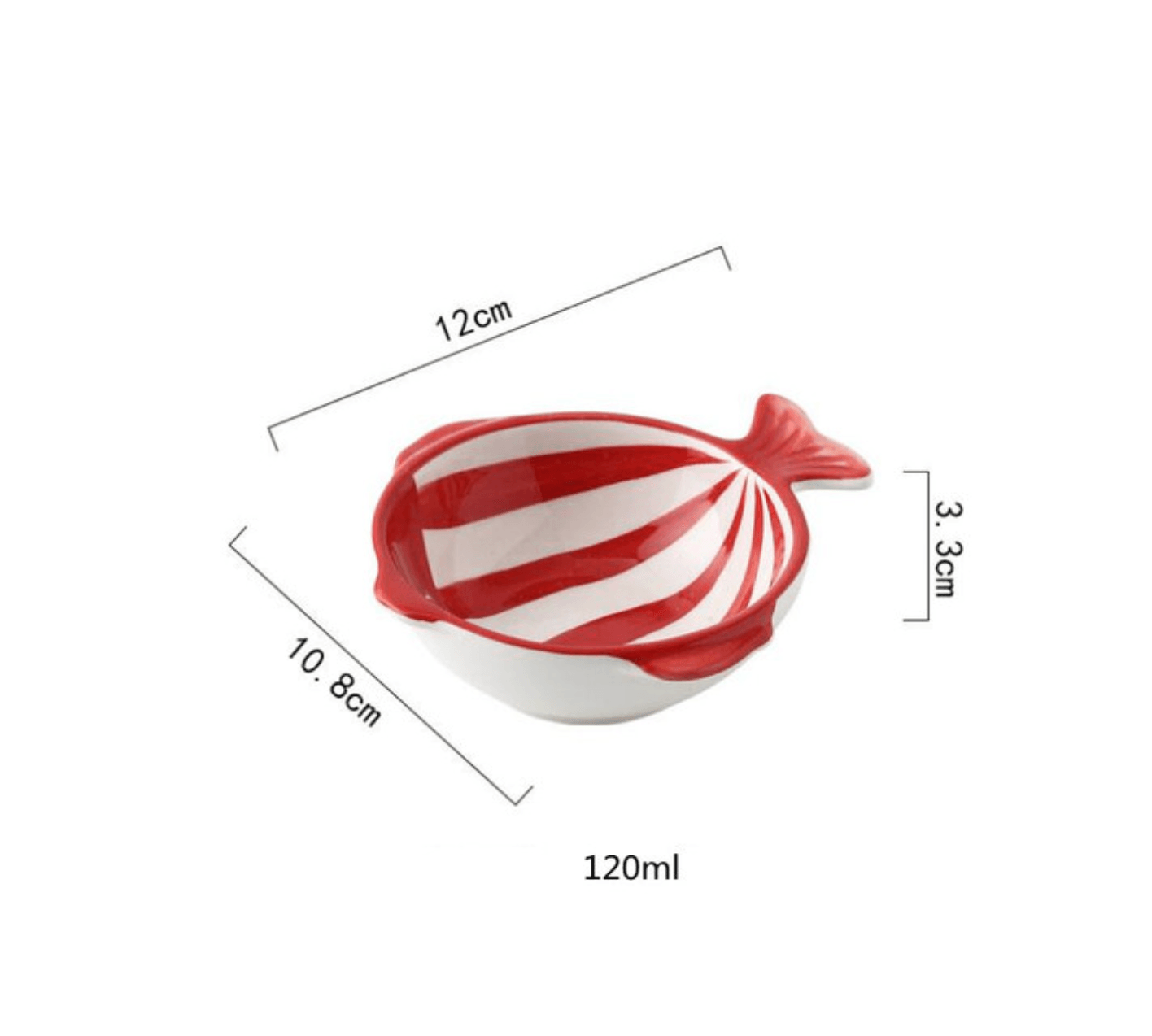 Hand Printed Fish Shape Ceramic Plate