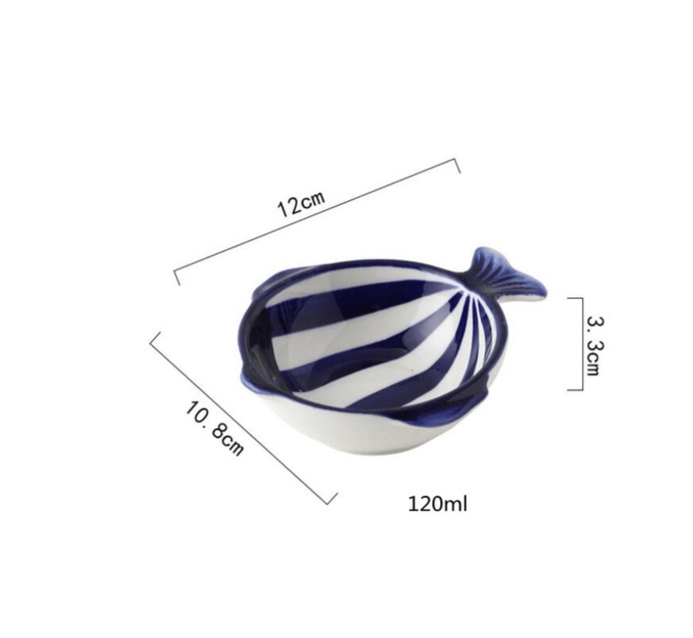Hand Printed Fish Shape Ceramic Plate